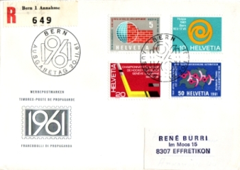 CH FDC 0727 / 0730 - 1961 02 001 ●